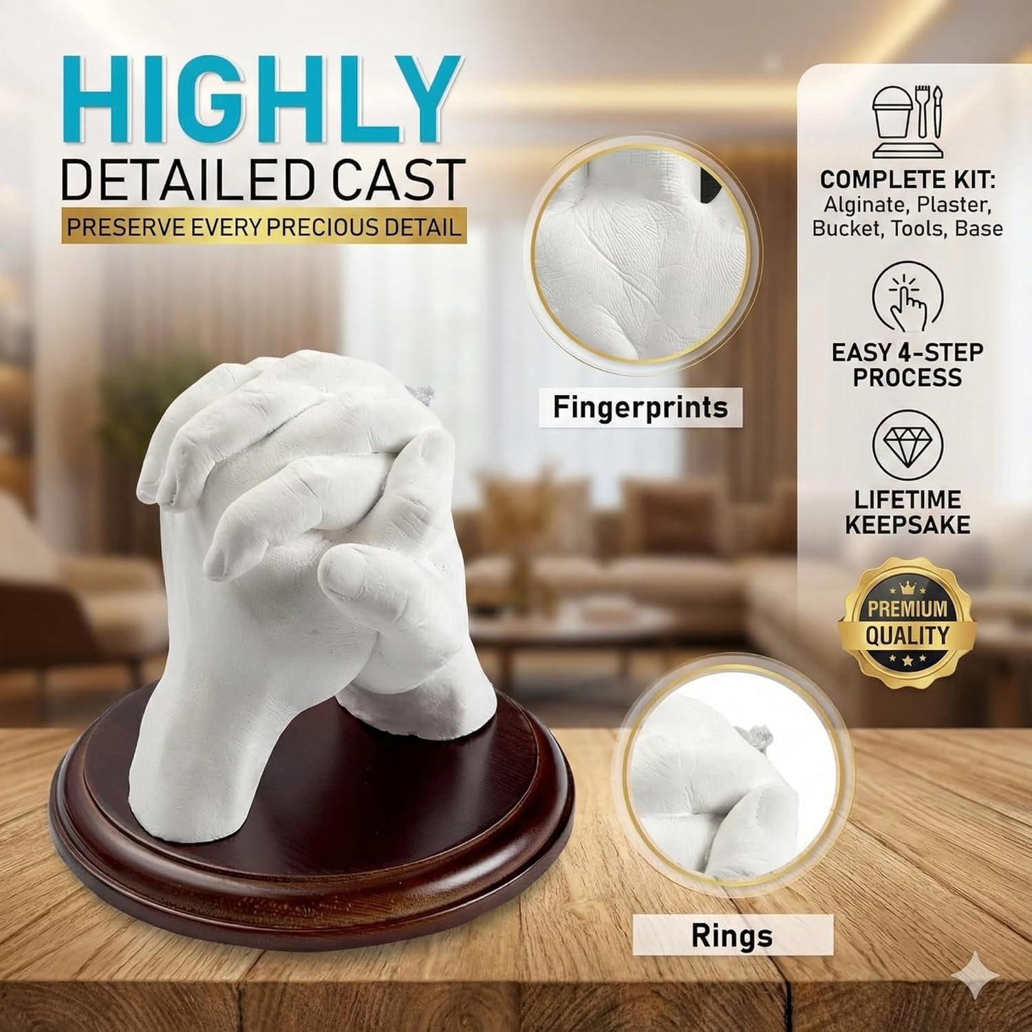 Hand Casting Kit for Couples & Families – DIY Keepsake Sculpture Kit