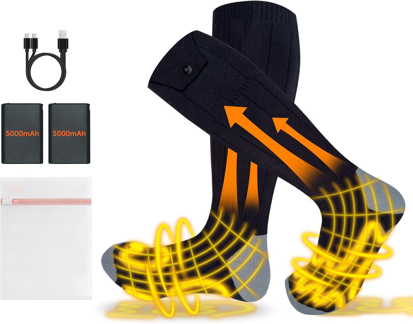 Rechargeable Electric Heated Socks – 5000mAh Battery Heated Winter Socks