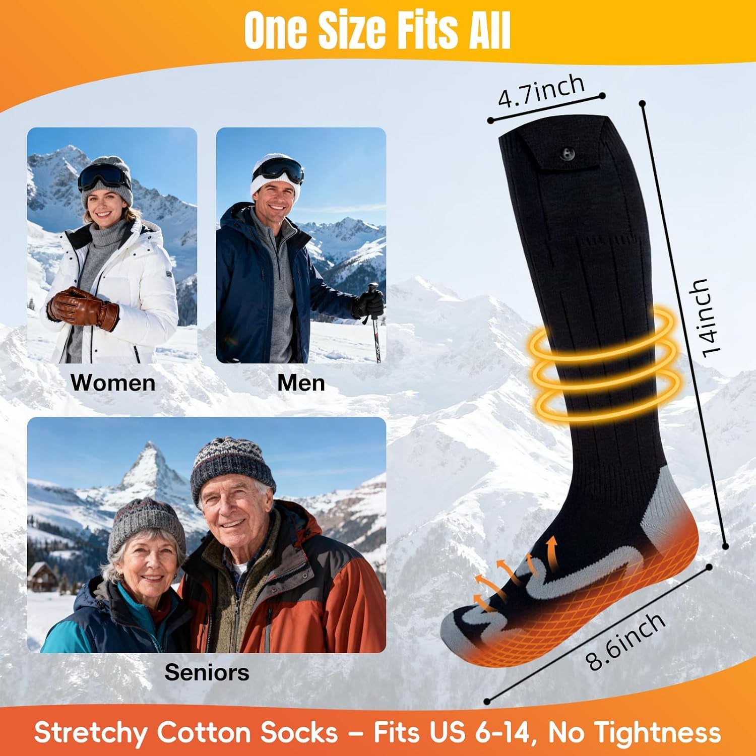 Rechargeable Electric Heated Socks – 5000mAh Battery Heated Winter Socks