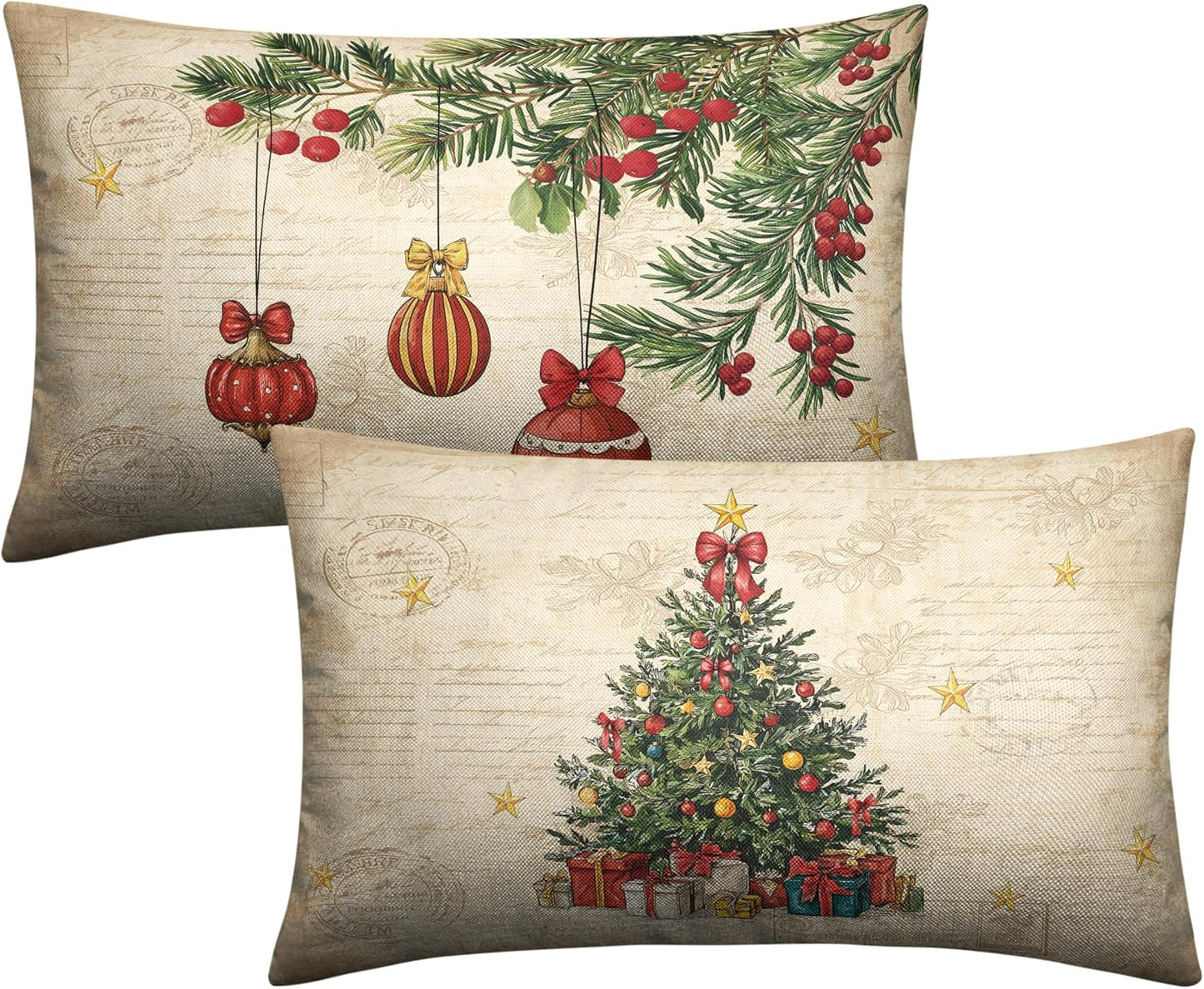Christmas Snowman Pillow Covers Set of 2 – Red Winter Throw Pillow Covers