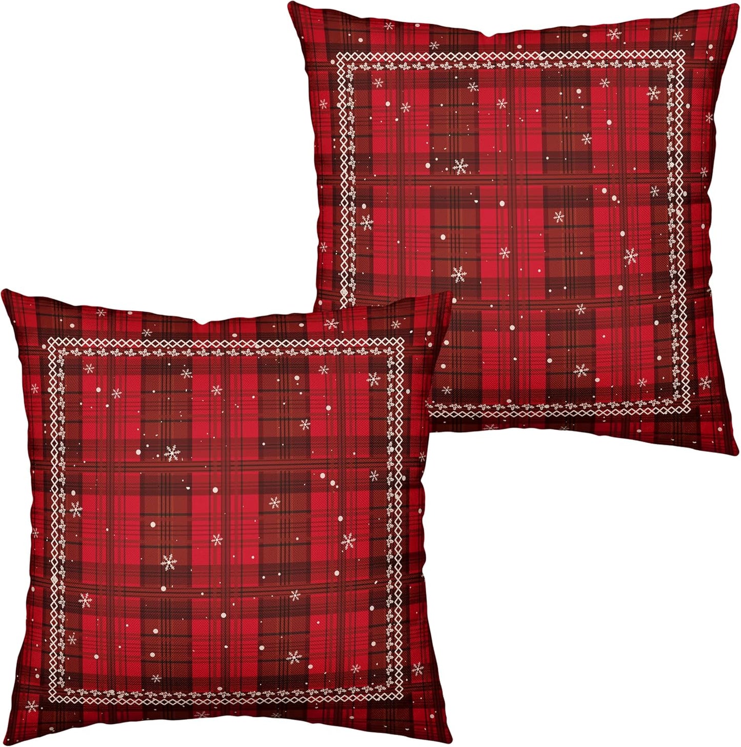 Christmas Snowman Pillow Covers Set of 2 – Red Winter Throw Pillow Covers
