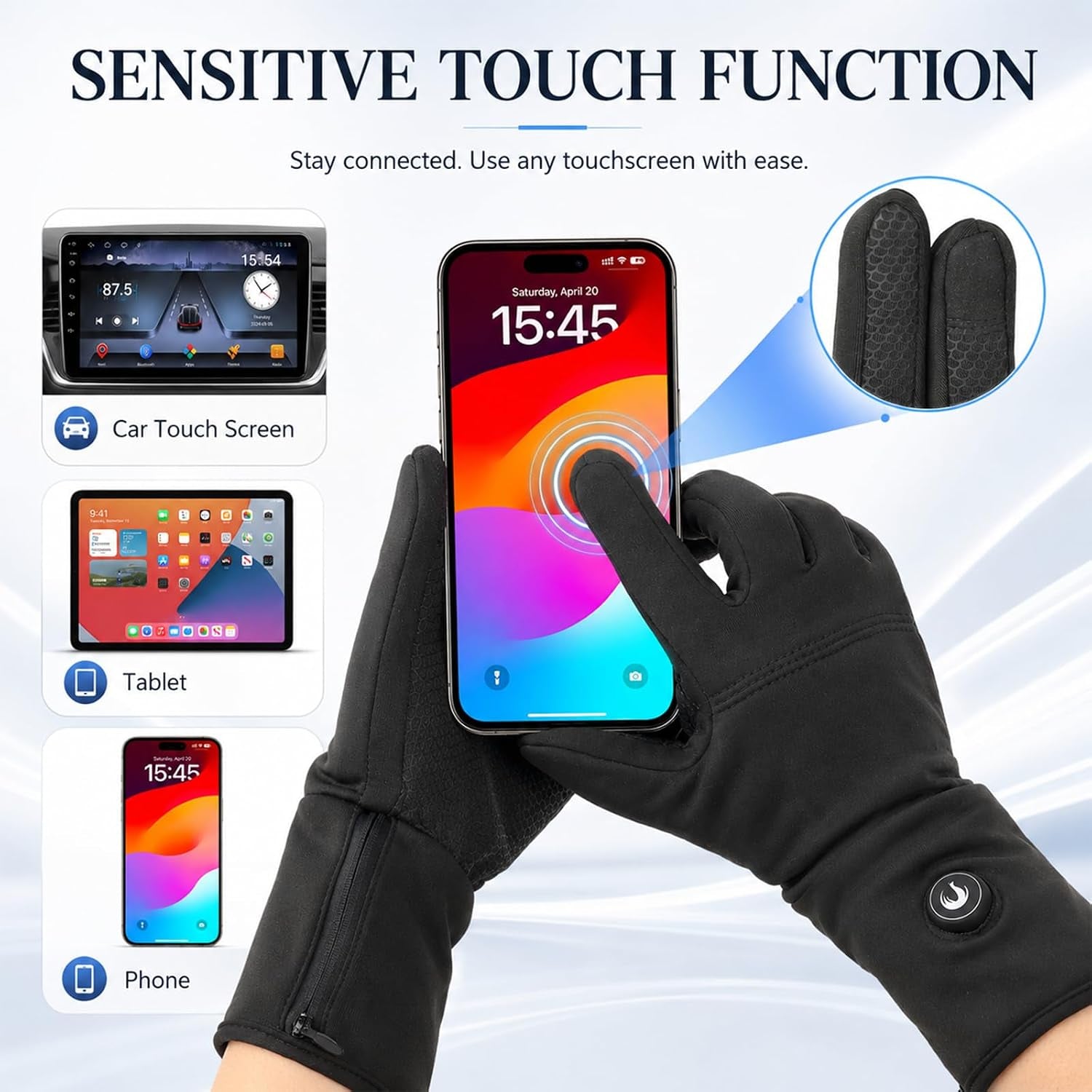 Rechargeable Heated Glove Liners – Battery-Powered Electric Touchscreen Gloves