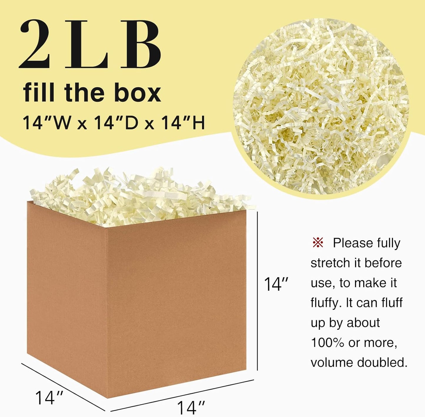 2LB Decorative Crinkle Paper Shred Filler – Gift Box, Bag & Basket Stuffing for Holidays & Special Occasions