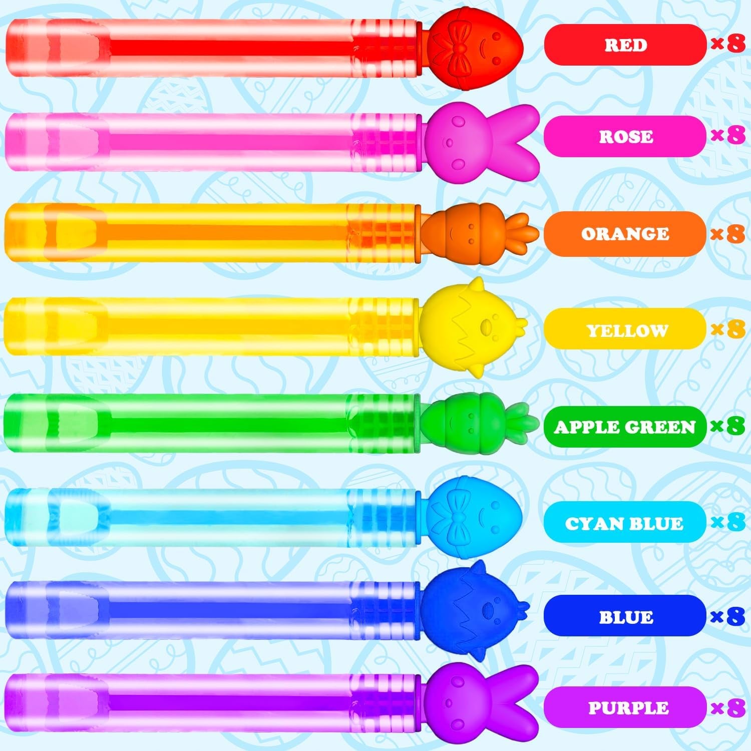 Easter Mini Bubble Wands for Kids – Bulk Party Favors for Toddlers, Non Candy Easter Basket Stuffers, Classroom Prizes, Goodie Bag & Pinata Fillers for Boys and Girls