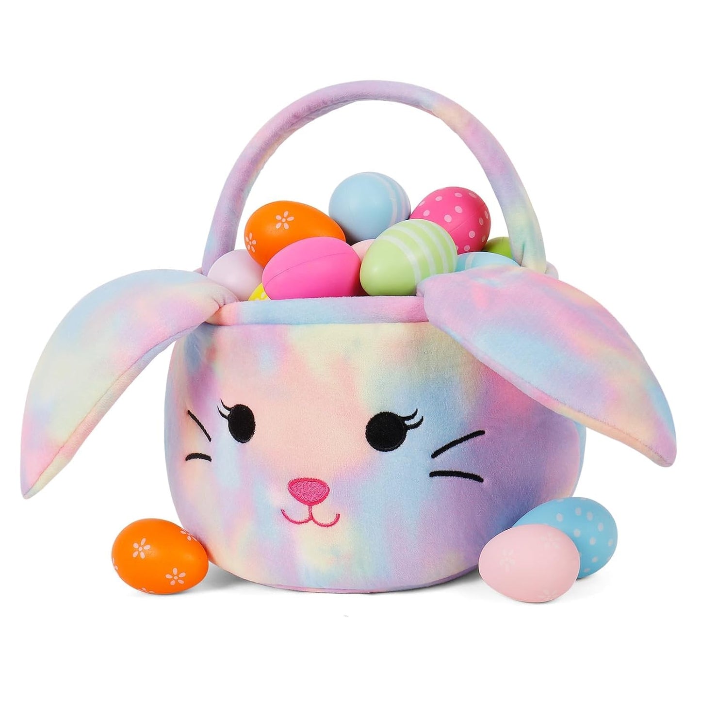 Easter Bunny Basket for Kids – Egg Hunting Bags Buckets for Girls and Boys
