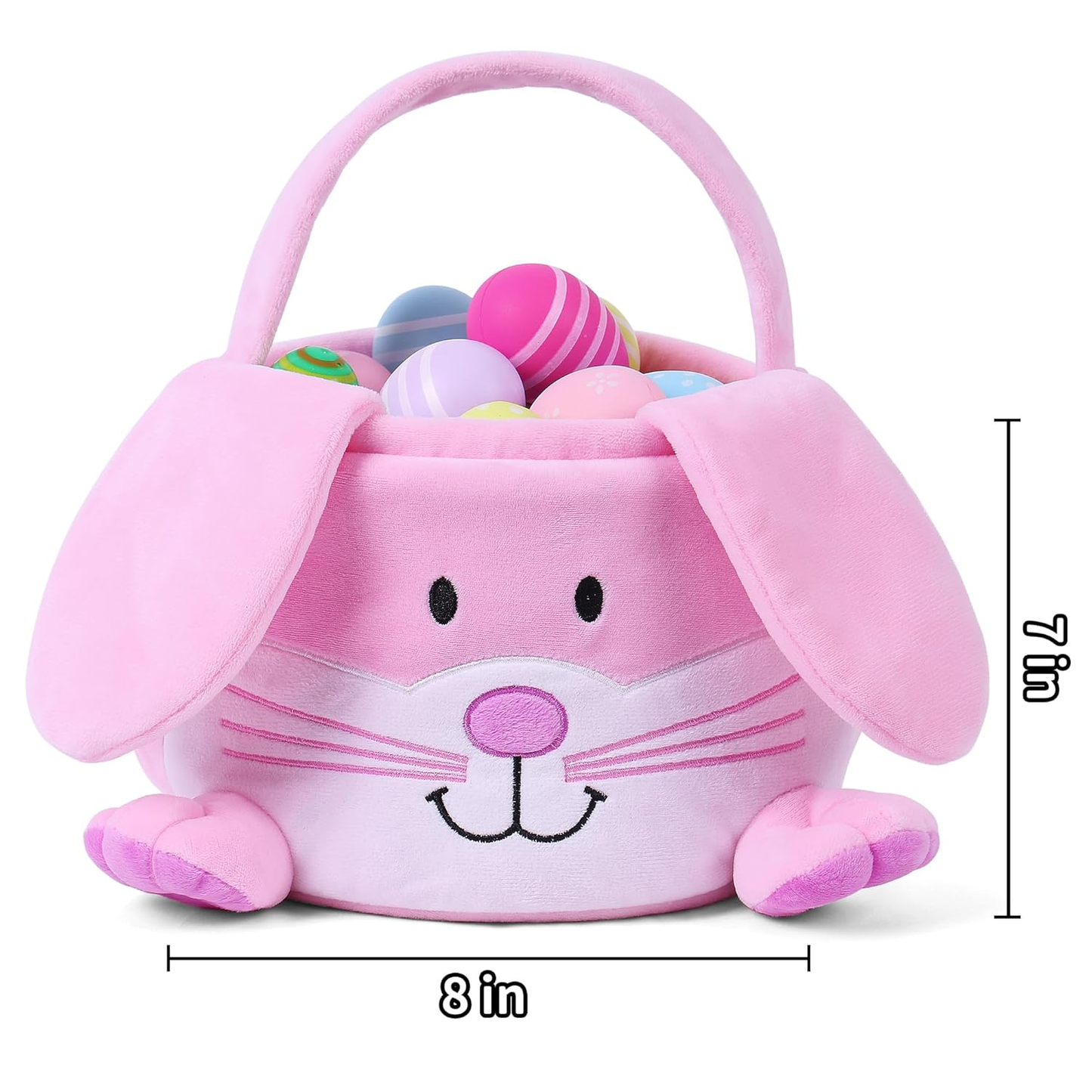 Easter Bunny Basket for Kids – Egg Hunting Bags Buckets for Girls and Boys