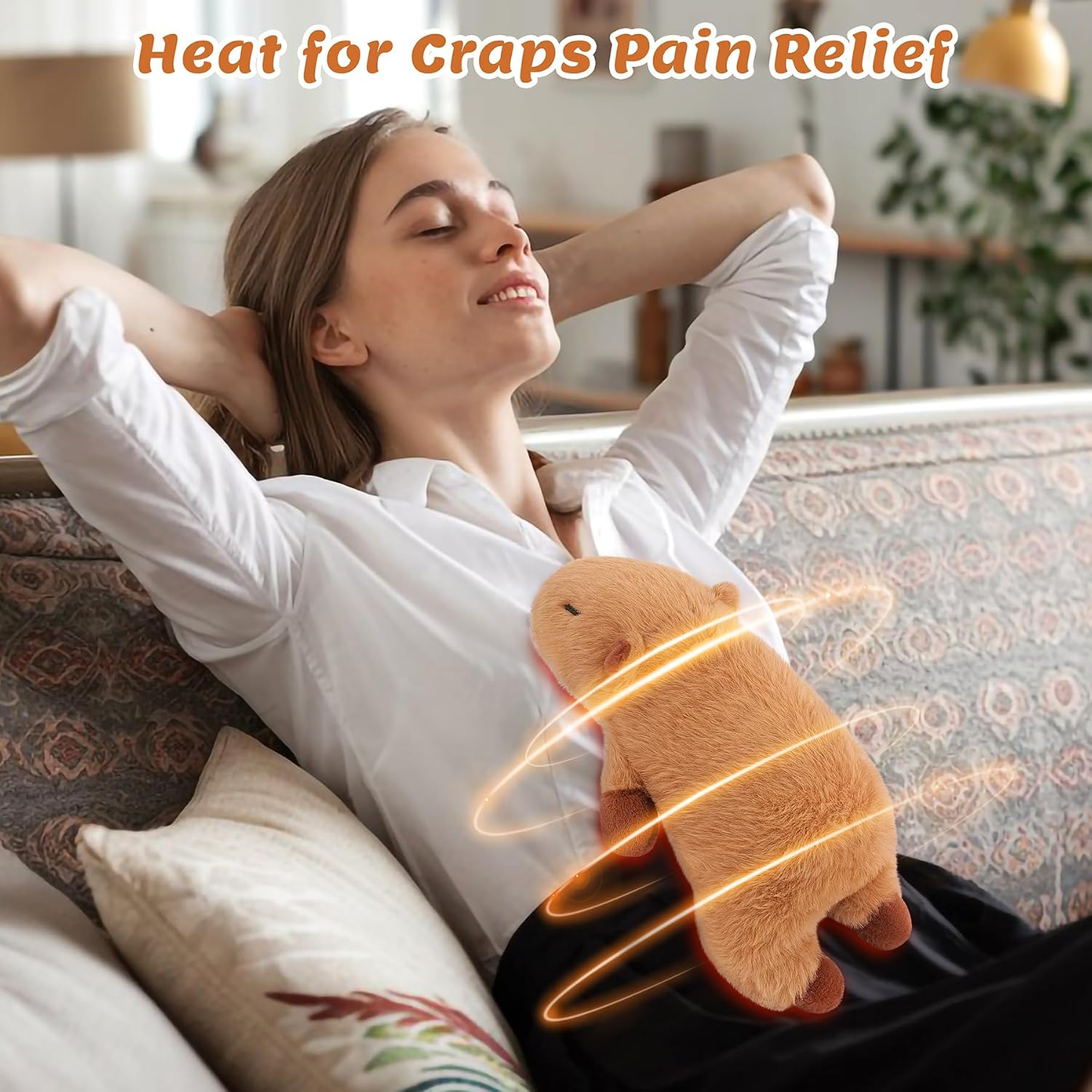 Capybara Microwavable Heating Pad Plush – 14-Inch Weighted Hot & Cold Therapy