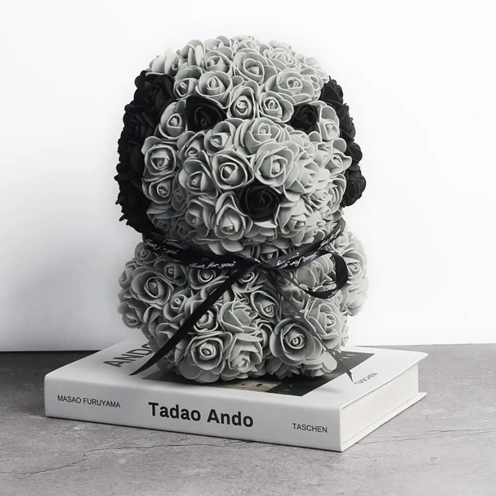 Cute 25Cm Teddy Rose Dog - Artificial Flower Decoration for Home, Valentine's Day & Mother's Day Gifts