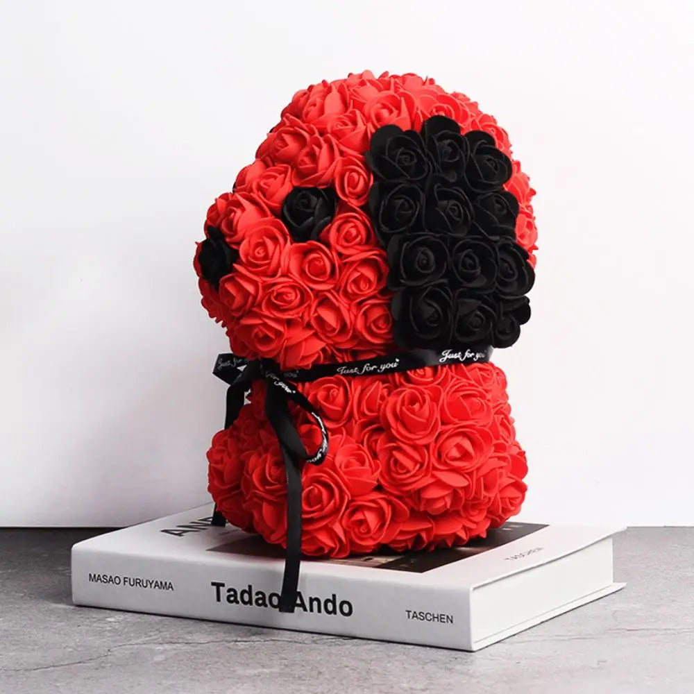 Cute 25Cm Teddy Rose Dog - Artificial Flower Decoration for Home, Valentine's Day & Mother's Day Gifts