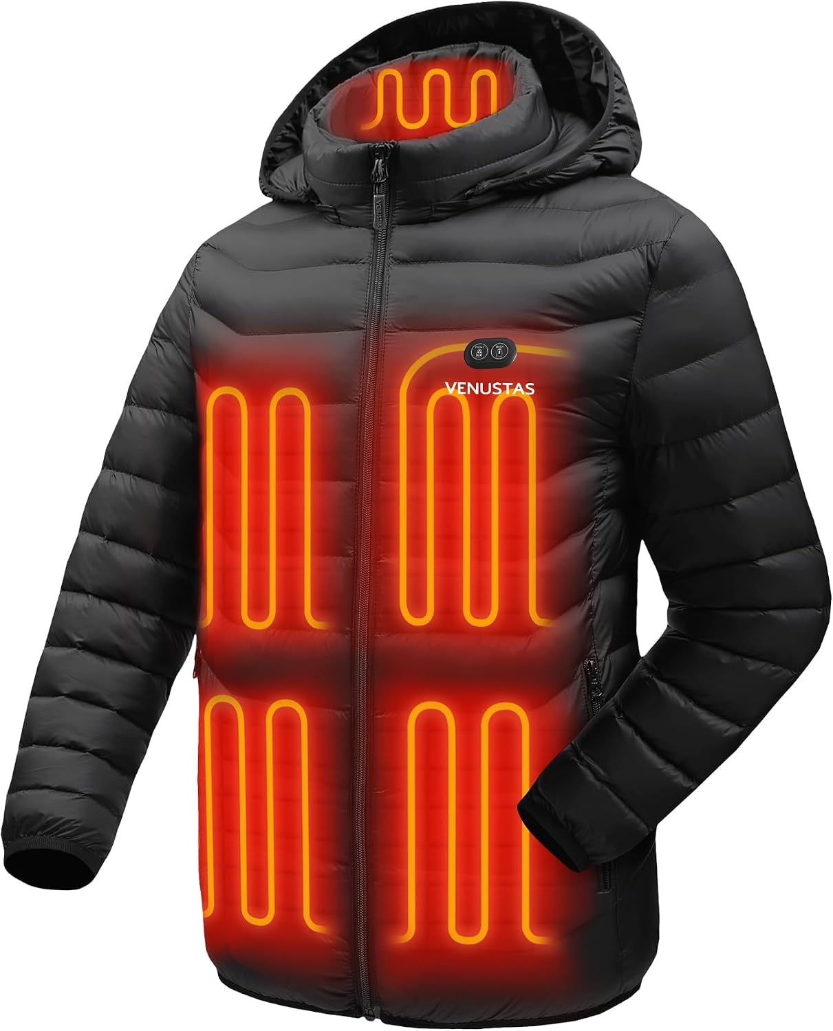 Unisex Dual-Control Heated Jacket – Water-Resistant Electric Heated Coat