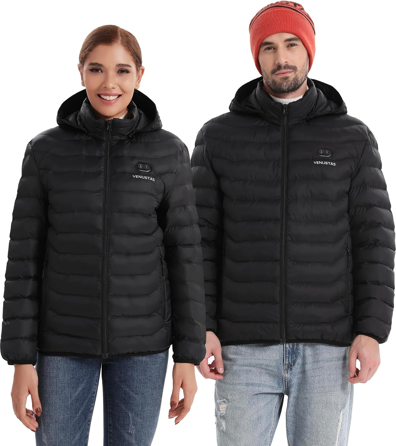 Unisex Dual-Control Heated Jacket – Water-Resistant Electric Heated Coat
