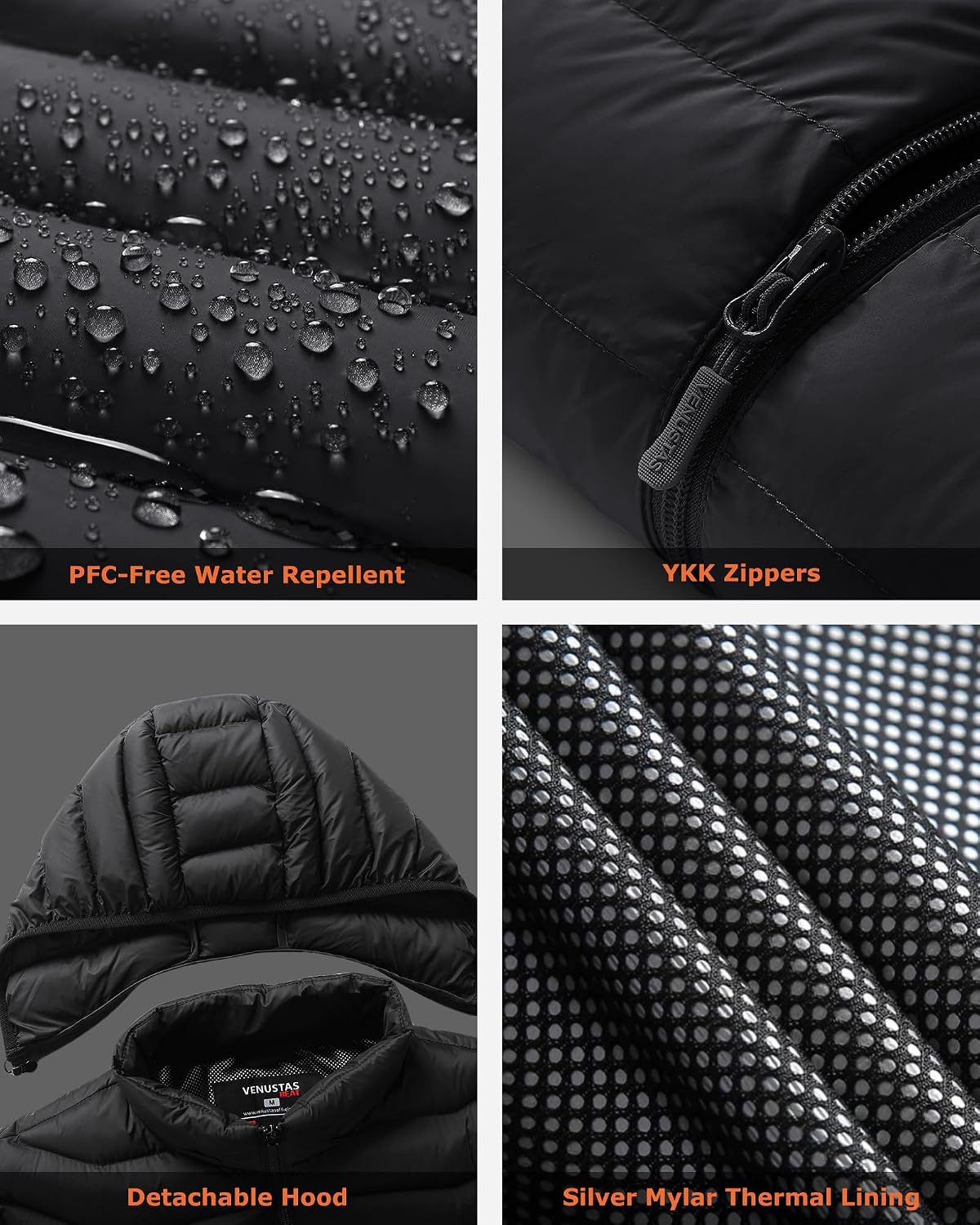 Unisex Dual-Control Heated Jacket – Water-Resistant Electric Heated Coat