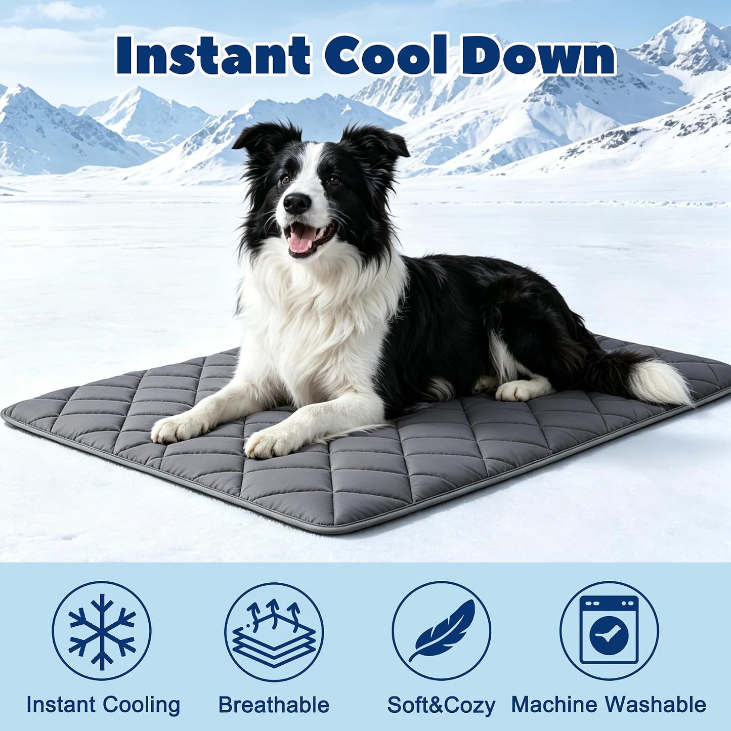 Large Dog Cooling Mat – 40" x 55" Breathable Ice Silk Cooling Pad for Dogs and Cats