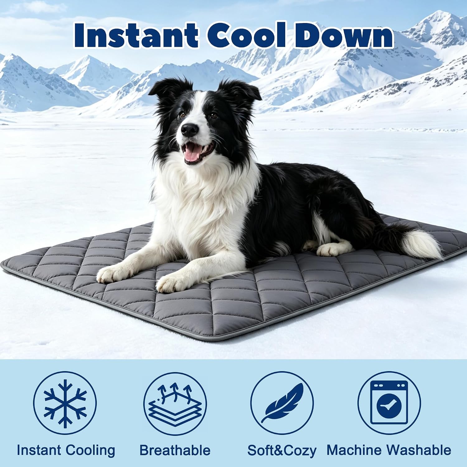 Large Dog Cooling Mat – 40" x 55" Breathable Ice Silk Cooling Pad for Dogs and Cats