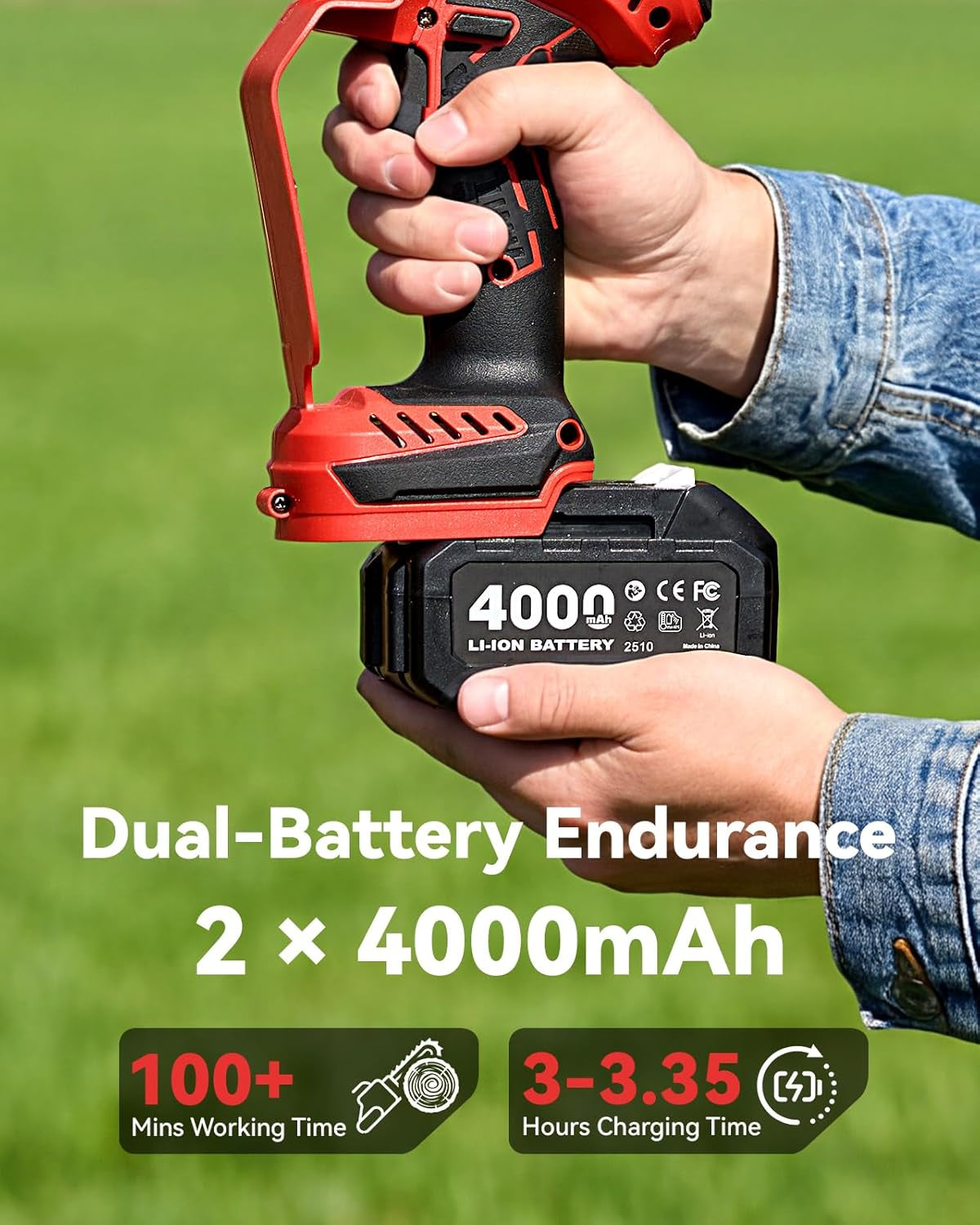 2-in-1 Cordless Pole Saw & Mini Chainsaw – 8-Inch Brushless Electric Chainsaw with Telescopic Pole