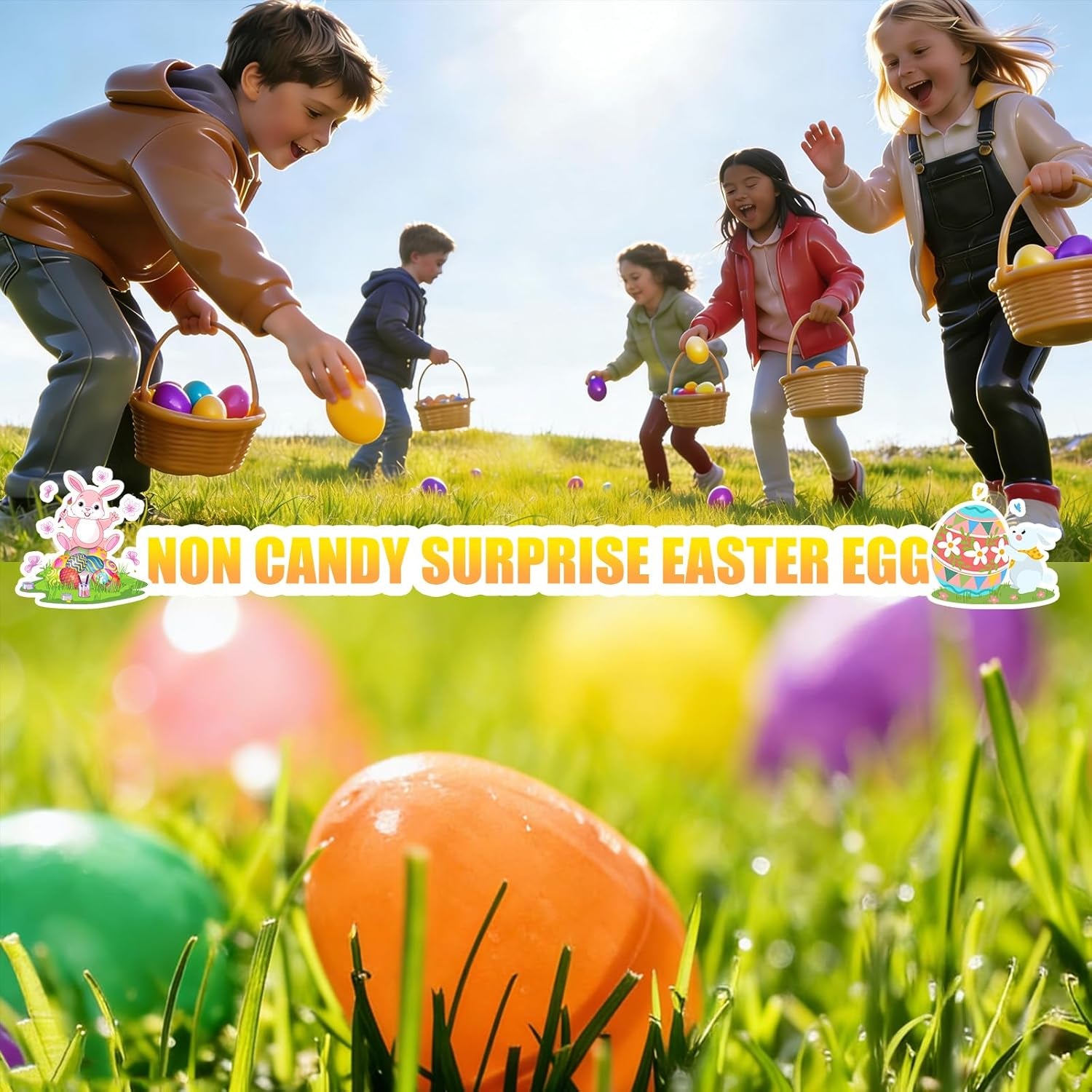 🐣 1000-2000PCS 2.3" Fillable Plastic Easter Eggs – Bright Colorful Bulk Eggs for Easter Hunt & Party Favors