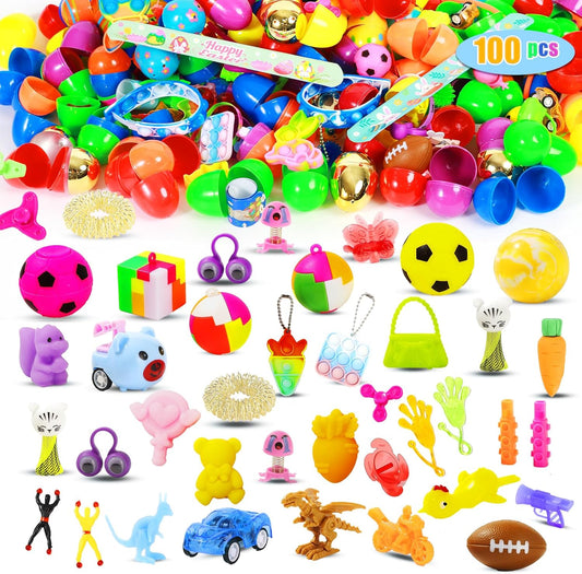 Prefilled Easter Eggs with Toys Inside – Bulk Surprise Eggs for Easter Egg Hunts, Easter Basket Stuffers, Classroom Prizes & Party Favors
