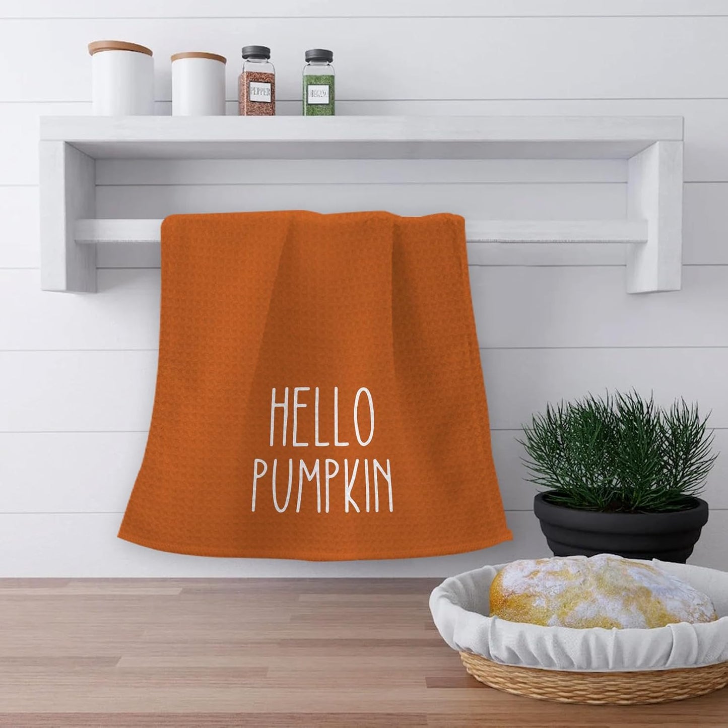 Fall Kitchen Towels Set of 2 – Autumn Pumpkin Hand & Dish Towels