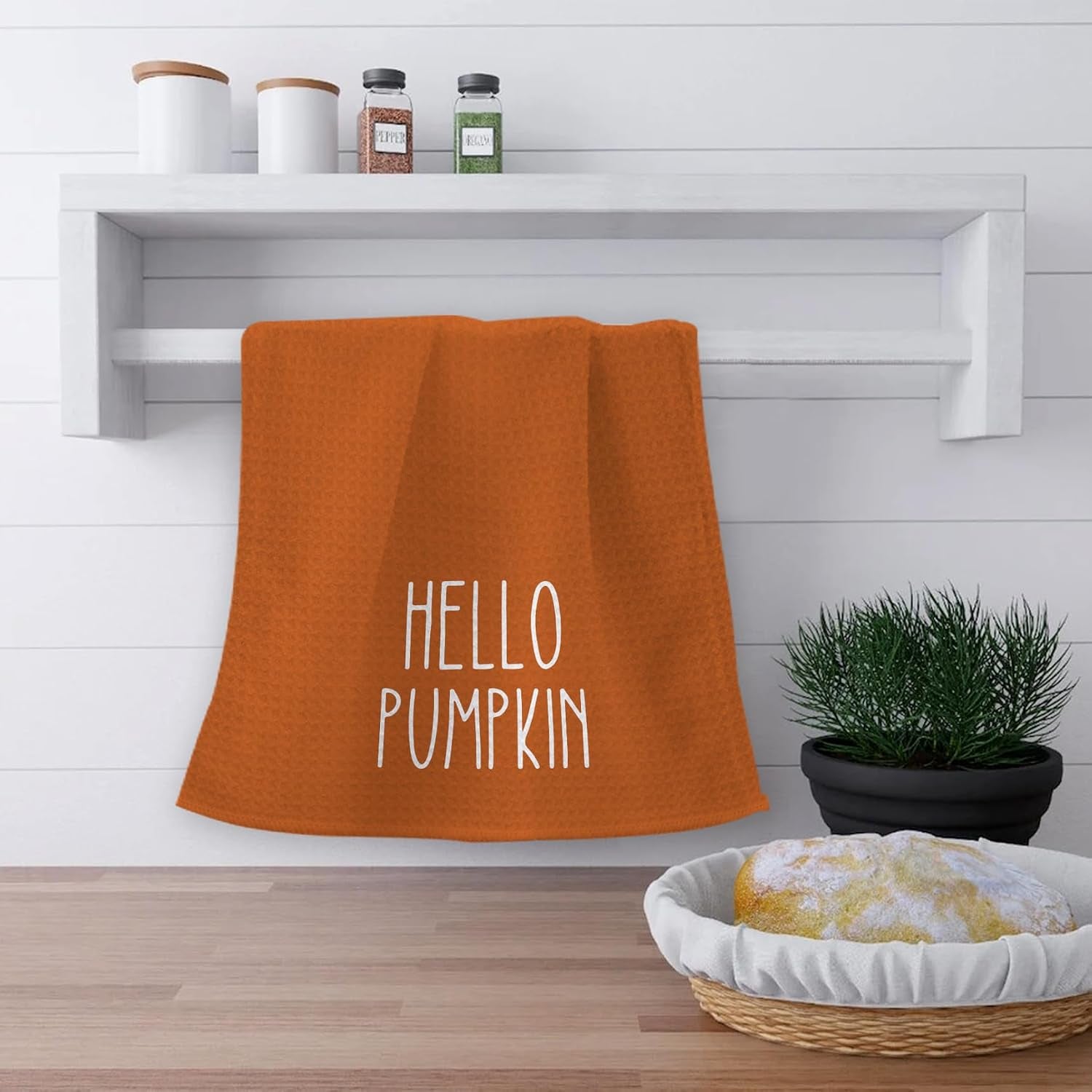 Fall Kitchen Towels Set of 2 – Autumn Pumpkin Hand & Dish Towels