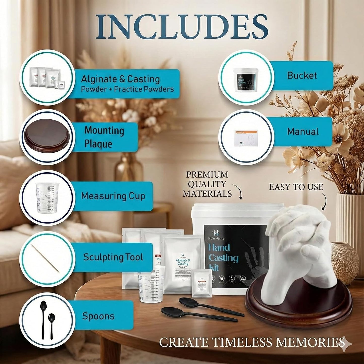 Hand Casting Kit for Couples & Families – DIY Keepsake Sculpture Kit