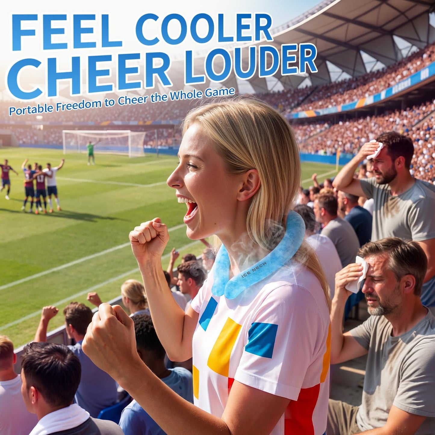 Cooling Neck Wrap – Reusable Wearable Ice Neck Cooling Tube with Quick-Freeze Gel