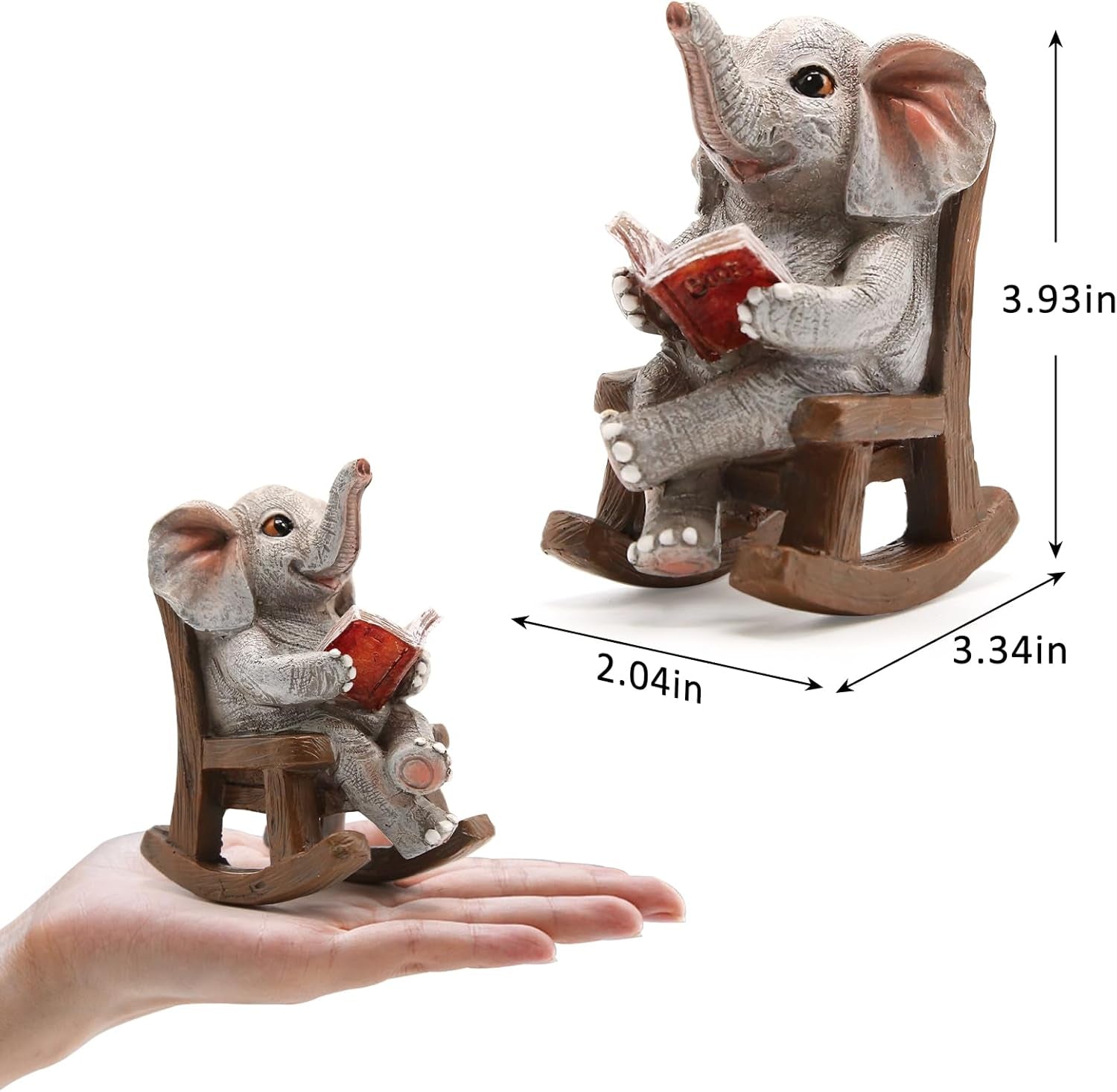 Solar Lighted Elephant Garden Statue – Lucky Miniature Outdoor Decor for Patio & Yard, Unique Elephant Gift for Women, Mom