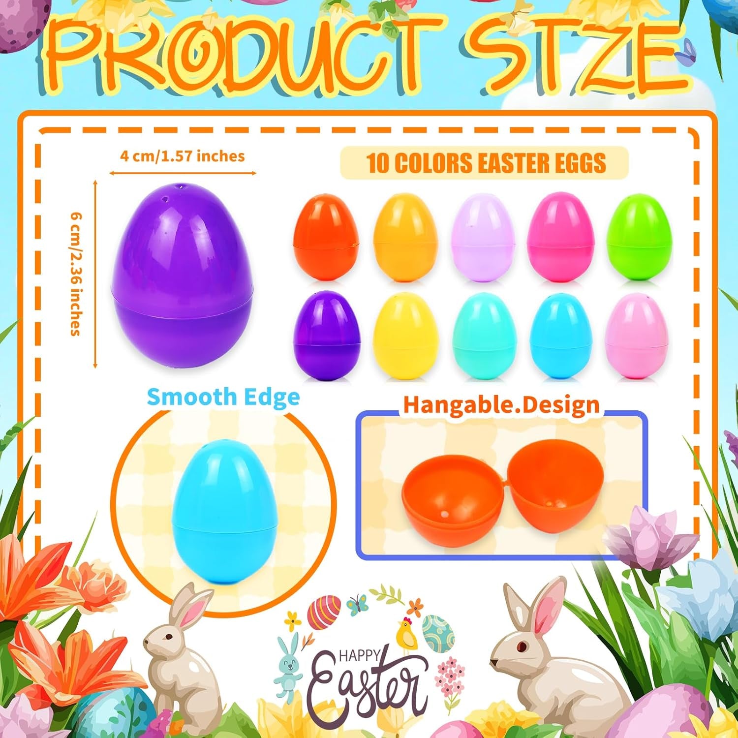 🐣 1000-2000PCS 2.3" Fillable Plastic Easter Eggs – Bright Colorful Bulk Eggs for Easter Hunt & Party Favors