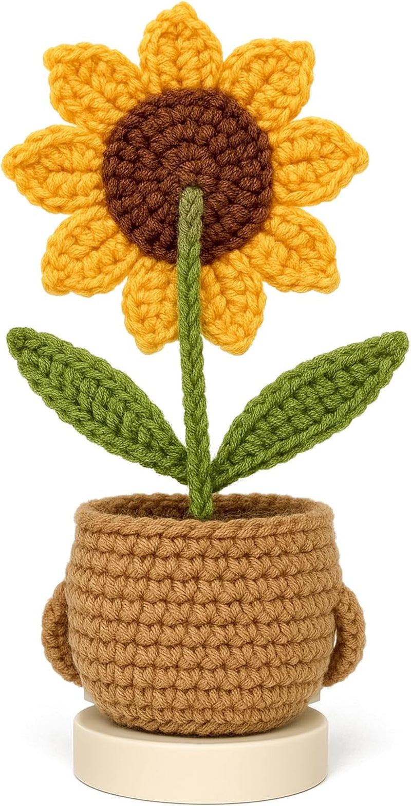 Handmade Crochet Sunflower for Mom – Mother’s Day & Birthday Gifts for Moms from Daughter or Son | Positive Inspirational Plush Flower Keepsake