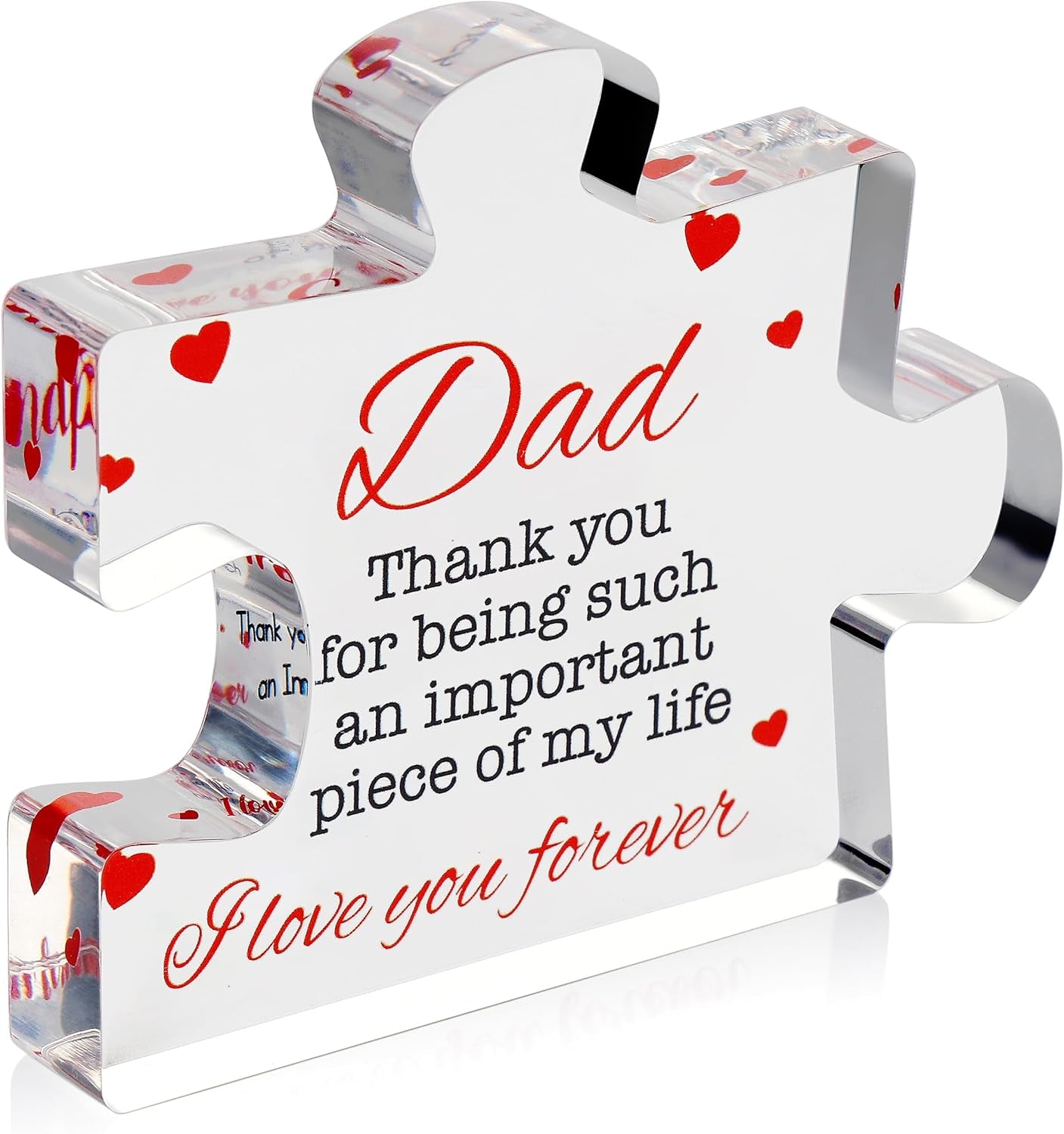 Acrylic Puzzle Paperweight Gift for Family – “I Love You” Appreciation Block, Romantic Gift for Husband, Wife, Boyfriend or Girlfriend – Birthday, Anniversary, Valentine’s Day