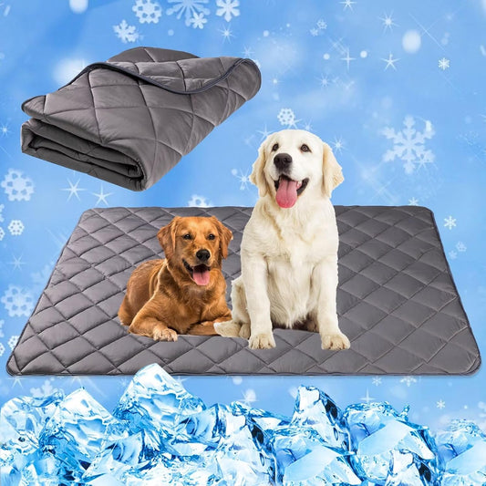 Large Dog Cooling Mat – 40" x 55" Breathable Ice Silk Cooling Pad for Dogs and Cats