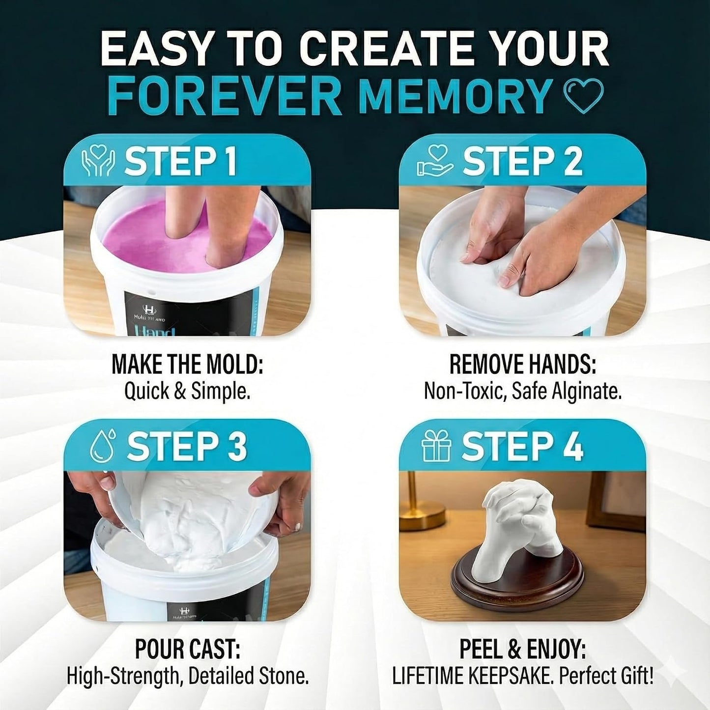 Hand Casting Kit for Couples & Families – DIY Keepsake Sculpture Kit