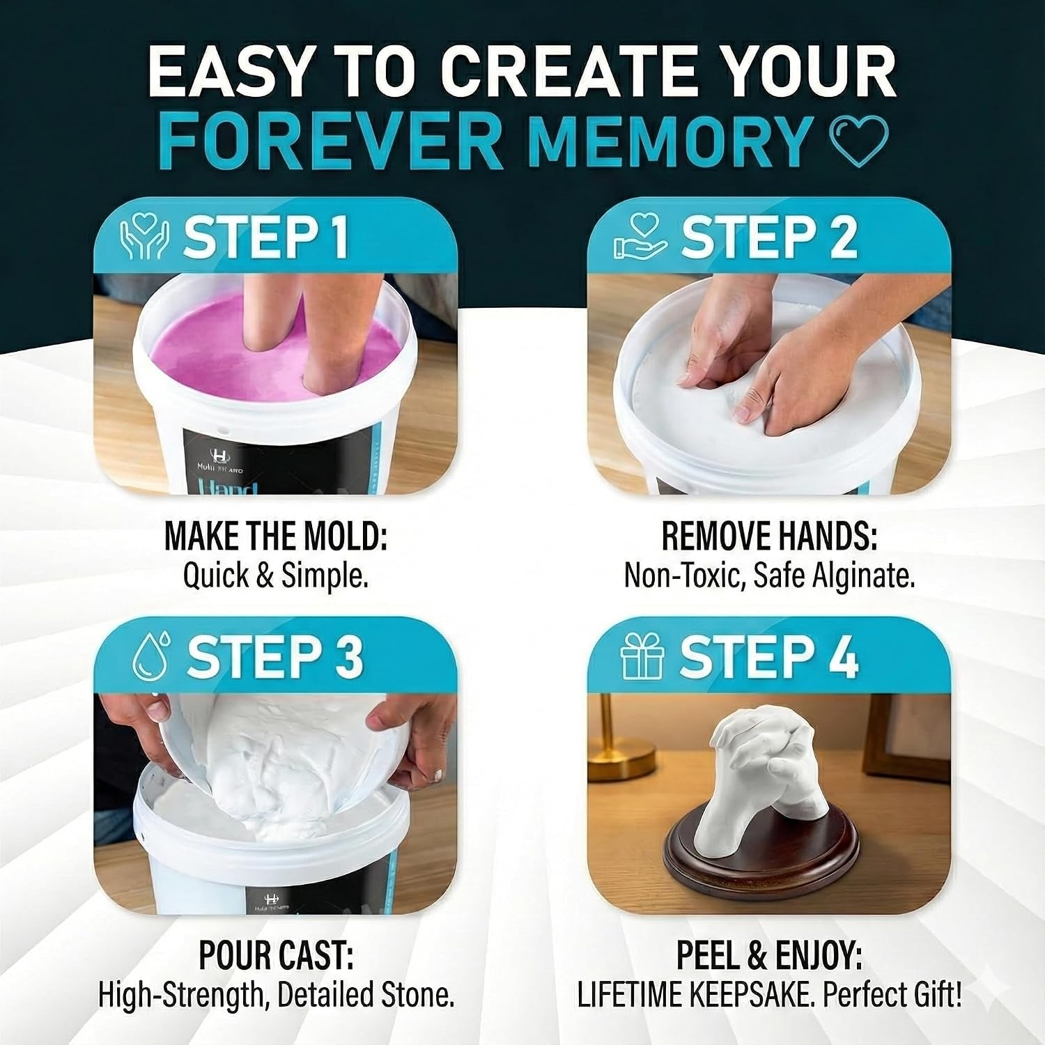 Hand Casting Kit for Couples & Families – DIY Keepsake Sculpture Kit
