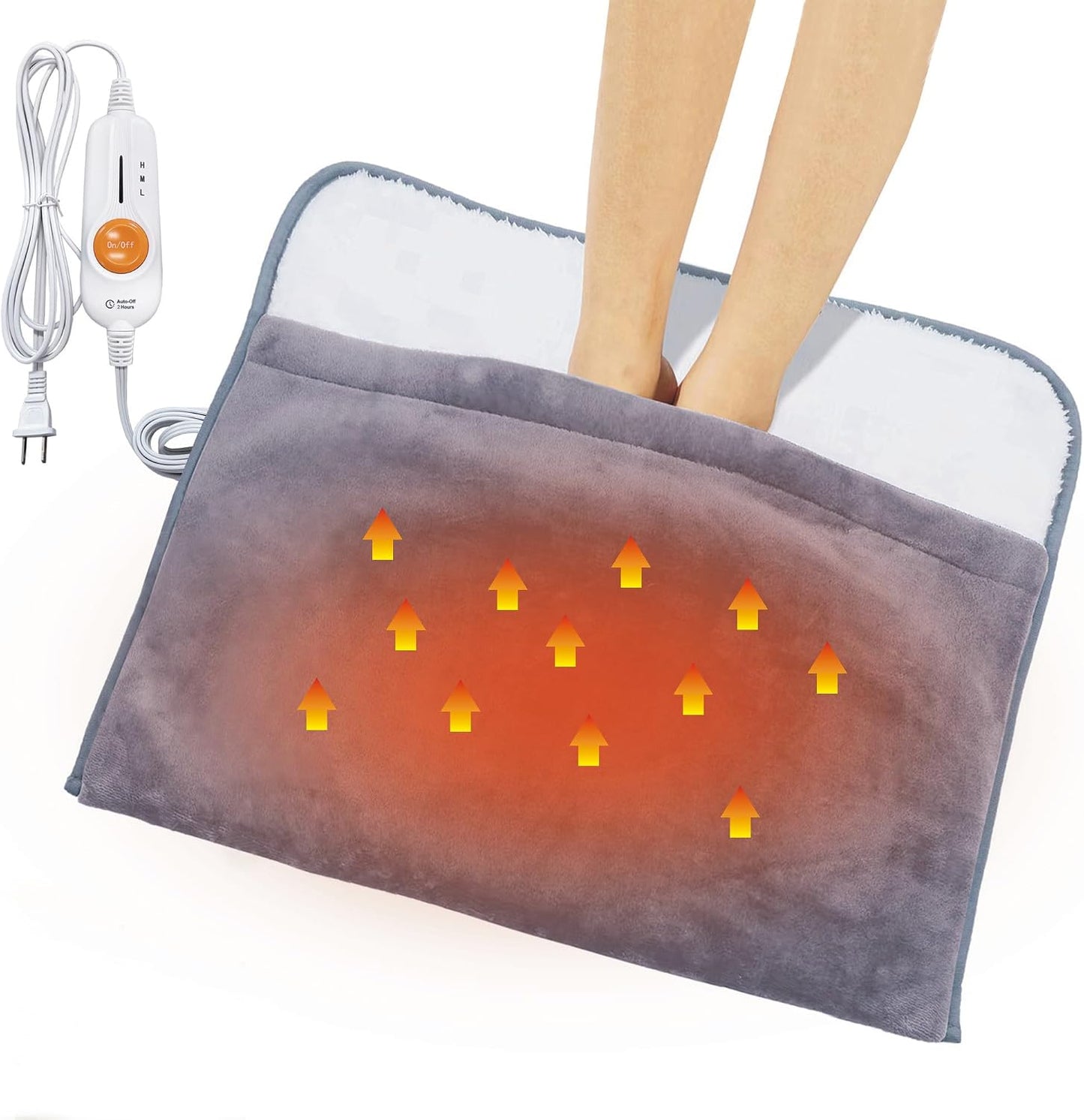 Electric Heated Foot Warmer – 22 x 20 Inch Soft Sherpa Foot Heating Pad
