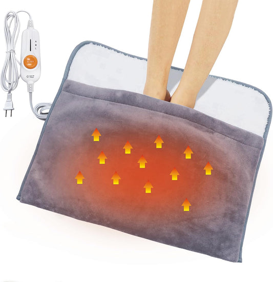 Electric Heated Foot Warmer – 22 x 20 Inch Soft Sherpa Foot Heating Pad