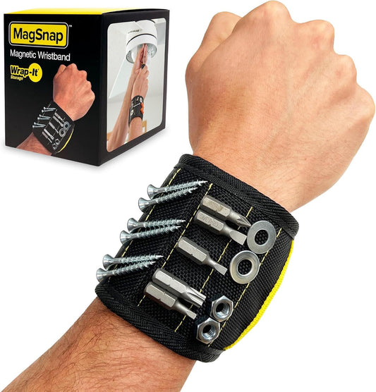 Magsnap Magnetic Wristband – Heavy Duty Wrist Magnet Tool Holder for Screws, Nails and Small Tools – Adjustable Tool Belt Accessory