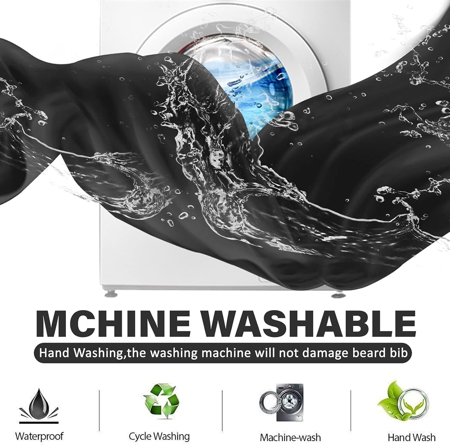 Beard Bib Apron for Men – Beard Trimming Catcher with Suction Cups, Waterproof Shaving Cape for Mess-Free Grooming