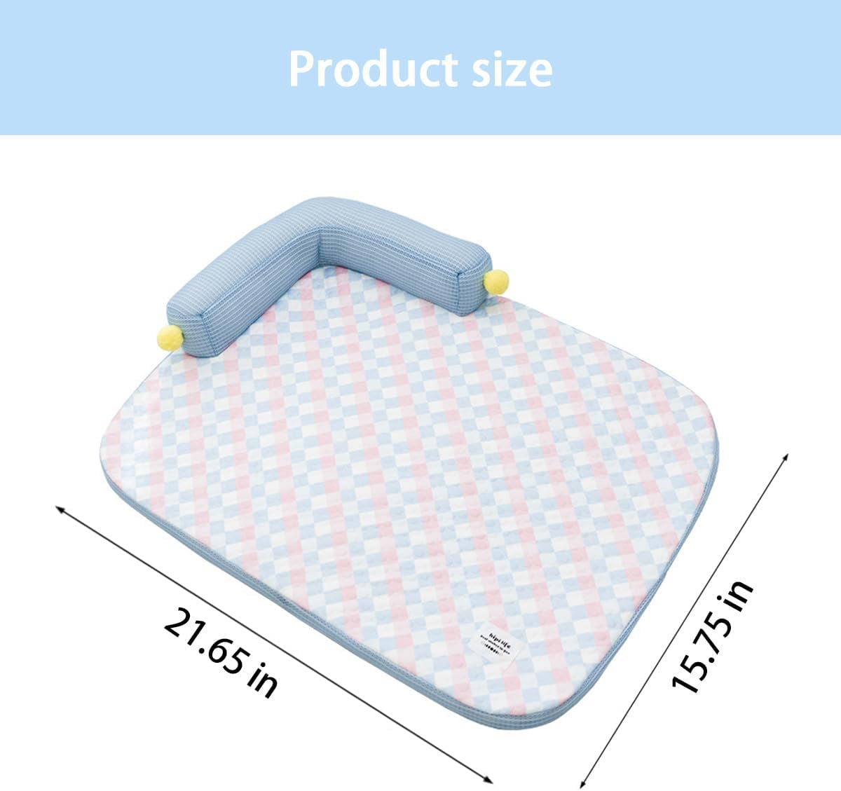 All-Season Cooling Cat Bed – Ice Fabric Pet Bed with Cushioned Pillow